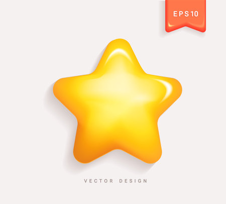 Shining 3D star,sparkle golden icon.のイラスト素材