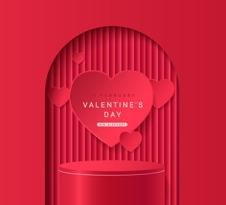 Red sale banner for Valentines day.のイラスト素材