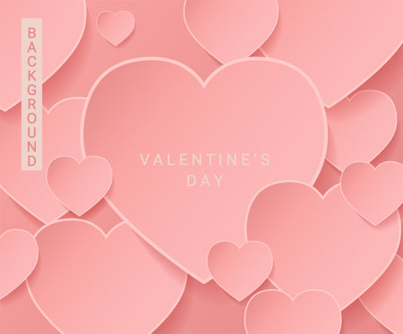Pastel pink banner,poster,card for Valentines dayのイラスト素材