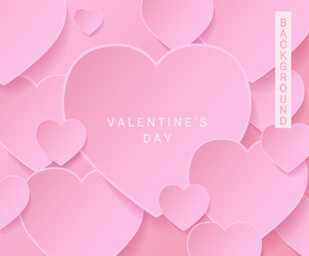 Pastel rose pink banner,card for Valentines dayのイラスト素材
