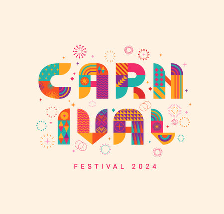 Carnival banner,flyer,invitation for festival 2024のイラスト素材
