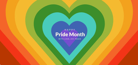 Happy pride month. Rainbow hearts for LGBTQ.のイラスト素材