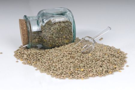 Green Lentil in Jarの写真素材