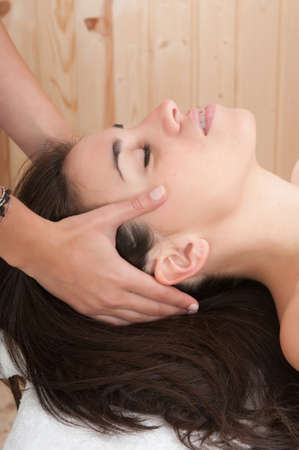 woman relaxing in spaの写真素材