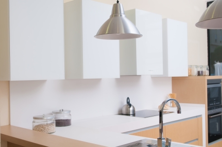 modern kitchen in a modern houseの写真素材