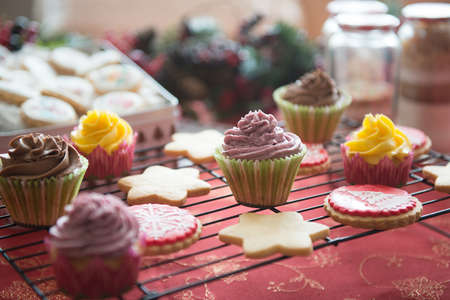 table set in a house with typical Christmas food