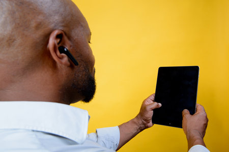 african american executive man managing technologyの写真素材