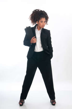 young african american businesswoman in her jacket suitの写真素材