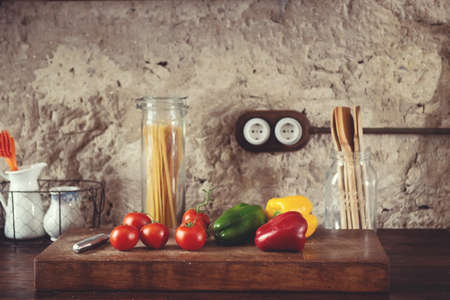 rural kitchen of a home with household appliances and table