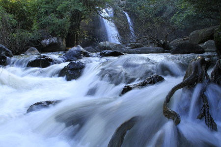 Haew Suwat Waterfall , Khaoyai National Park ,Thailandの写真素材