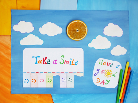 Take a smile, positive thinking conceptの写真素材