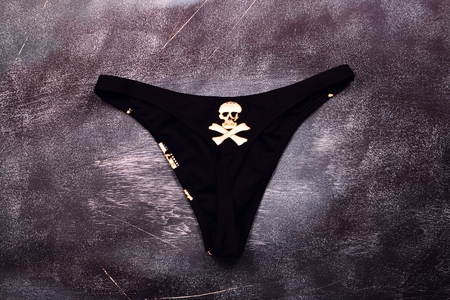 Gothic panties with skull patternの写真素材