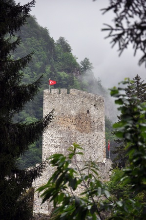 Zilkale, a historical castle in the deepness of rainforest of Rizeのeditorial素材