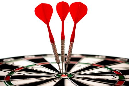 Target hitten by three arrows, Financel business background image, Marketing solution image, Marketing background imageの写真素材