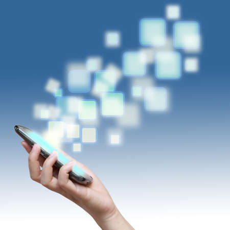 Touch screen of mobile phone with streaming images
