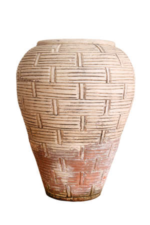 Traditional ancient vase isolated on white background for home furnishings の写真素材