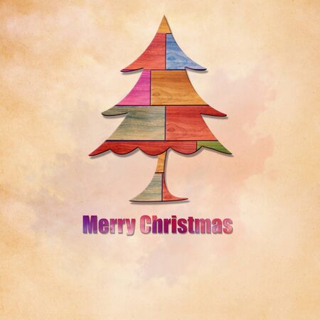 Merry christmas on grunge paper illustrationの写真素材