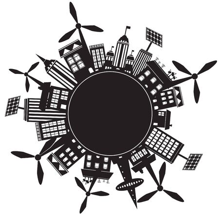 Blank of cityscape silhouette cycle のイラスト素材