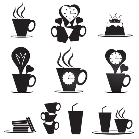 Creative coffee cup iconsのイラスト素材