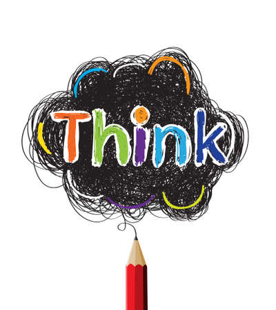 Think colorful concept illustrationのイラスト素材