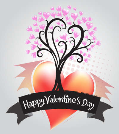 Tree of Hearts Illustration of a Valentines Dayのイラスト素材