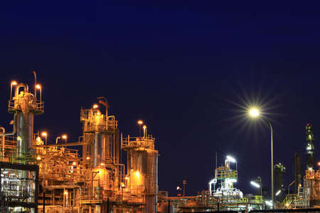 Petrochemical plant in twilight background