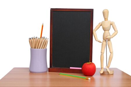 education  board pencil,teacher and apple art  on  isolated  background concept ideaの写真素材