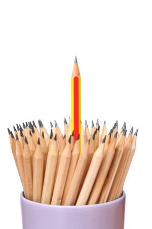 pencil case  art isolated on white background concept  idea leadership and  success grow business.の写真素材