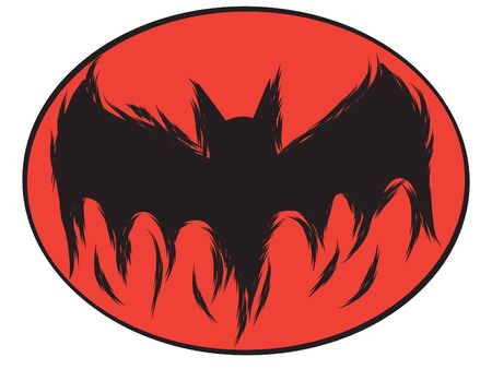 icon happy halloween bat devil ghost line art vector face isolate on red background.のイラスト素材