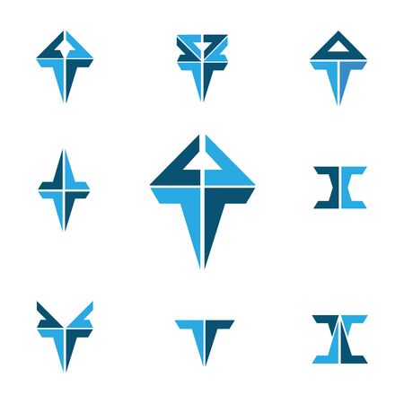 Triangle  creatived design for brand marketing.Set of Abstract triangle element icons design.のイラスト素材