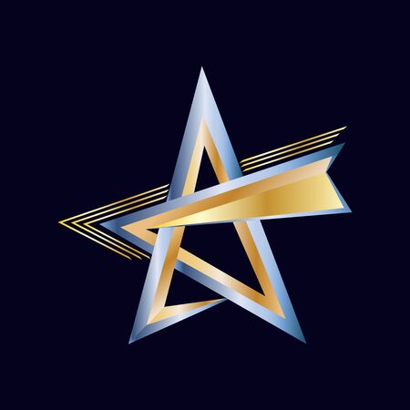 Star logotype graphic silver and gold symbol icon vectorのイラスト素材