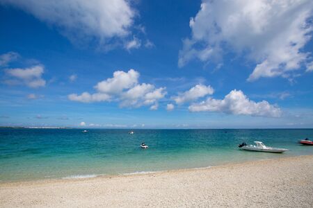 sand beach and blue sky.の写真素材