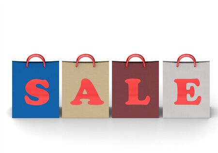Color shopping bags with sale wordの写真素材