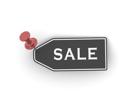 Sale tag with red push pinの写真素材