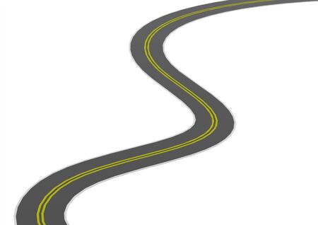 Curved asphalt roadの写真素材