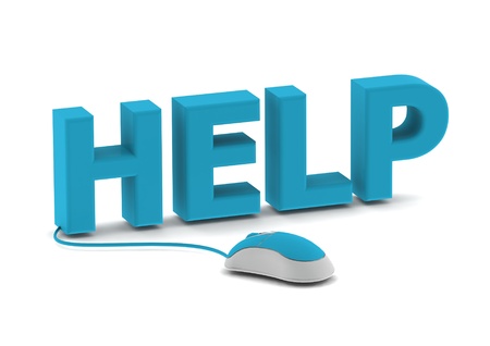 Help and computer mouseの写真素材