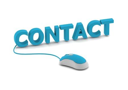Contact and computer mouseの写真素材