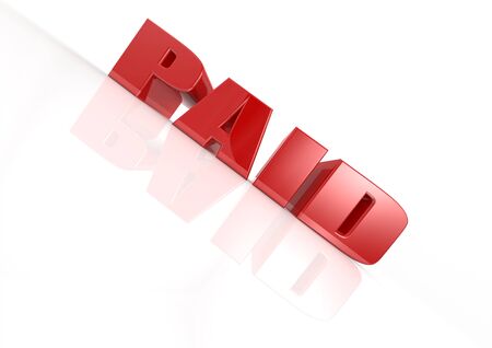 Paid with reflectionの写真素材