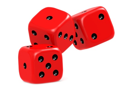 Three red dicesの写真素材