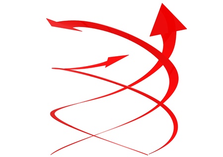 Three twist arrowsの写真素材