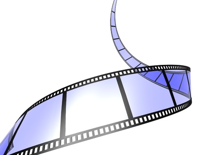 Blue film stripの写真素材