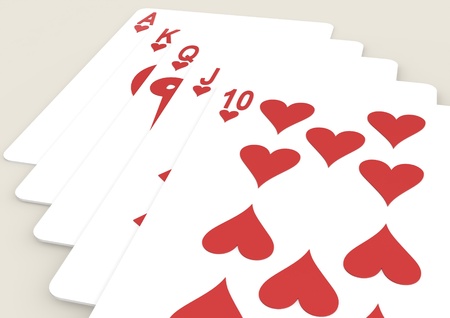 Heart flush with beige background