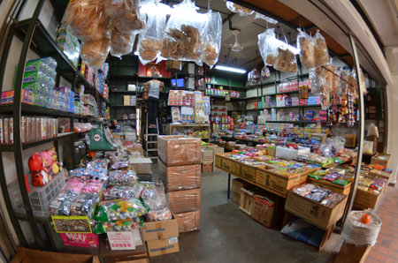 Traditional grocery shop in Singaporeのeditorial素材