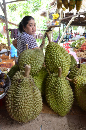 Fruit stall in Vietnamのeditorial素材
