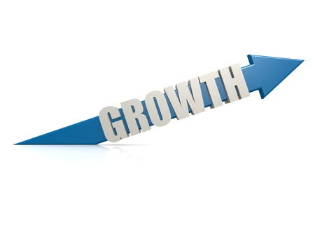 Blue growth arrowの写真素材
