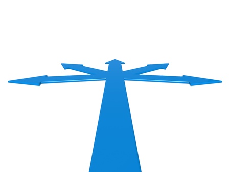 Blue road junctionの写真素材