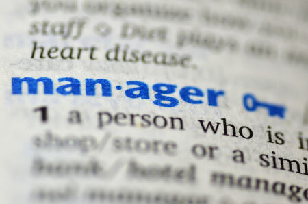 Manager word on bookの写真素材