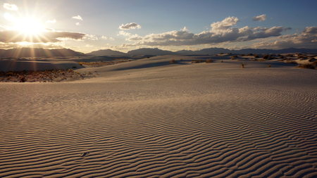 The White Sands desert is located in Tularosa Basin New Mexico.の写真素材