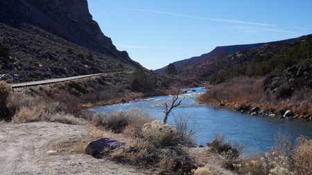 The scenic view of the Rio Grande Gorge National Park         の写真素材