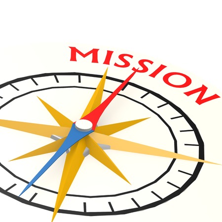 Compass with mission wordの写真素材